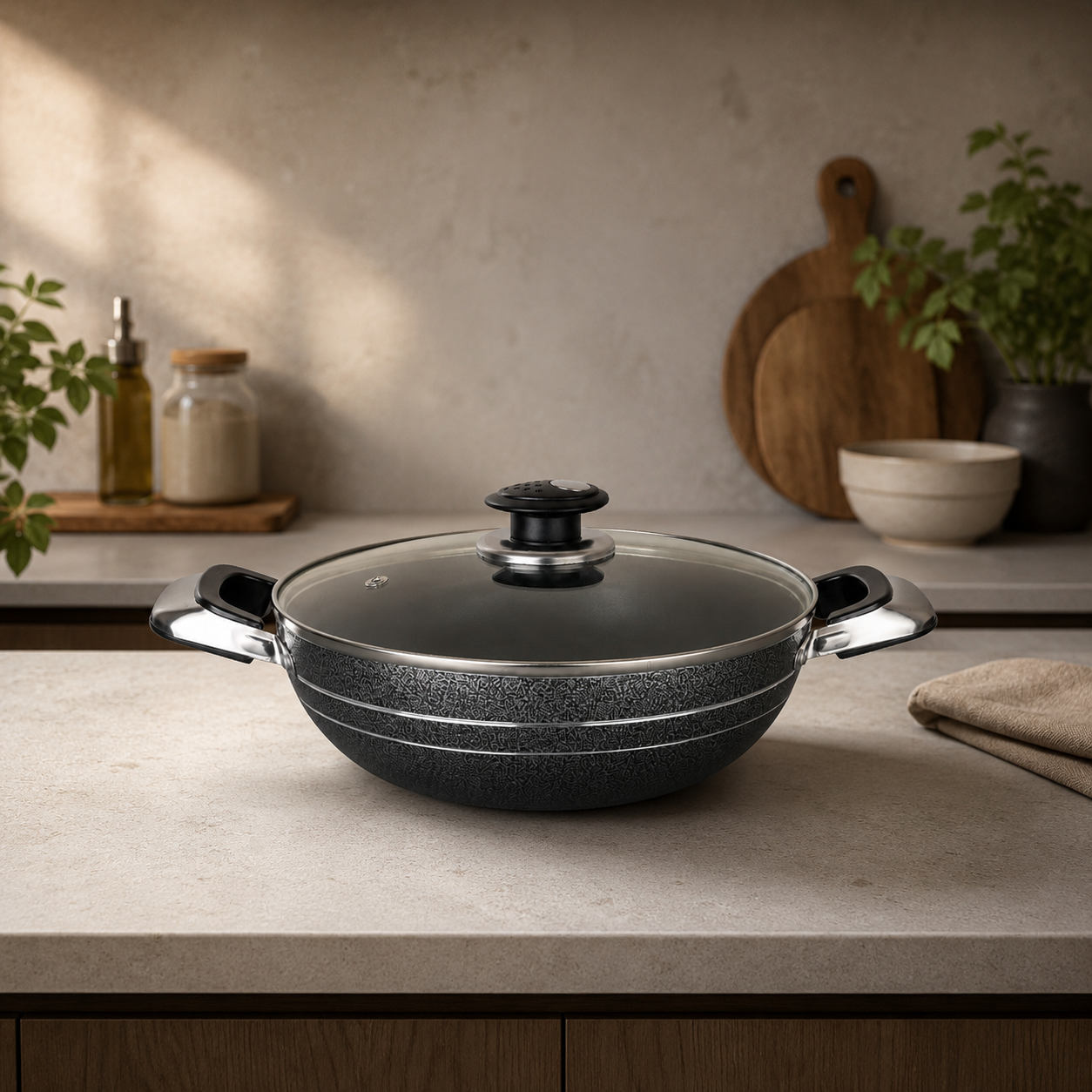 Non-Stick Woks & Induction Wok Pans UK | Deep Cooking Woks with Glass Lids