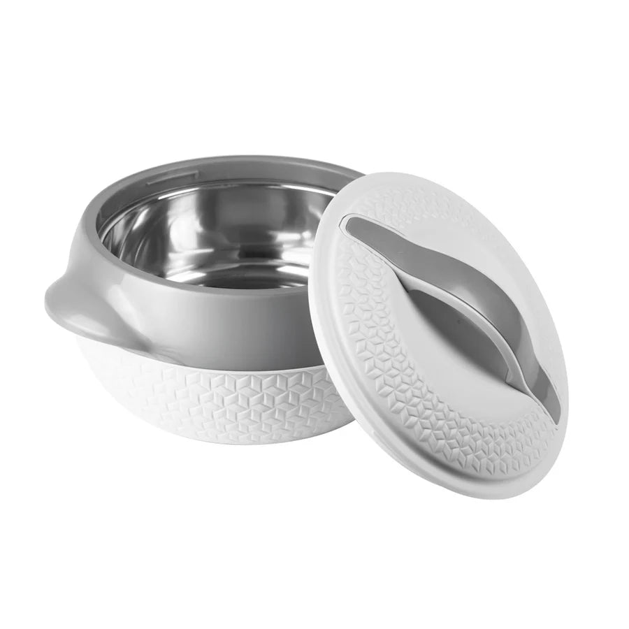 SQ Professional Matrix Insulated Hot Pot 3500ml – Stainless Steel Thermal Casserole White & Grey