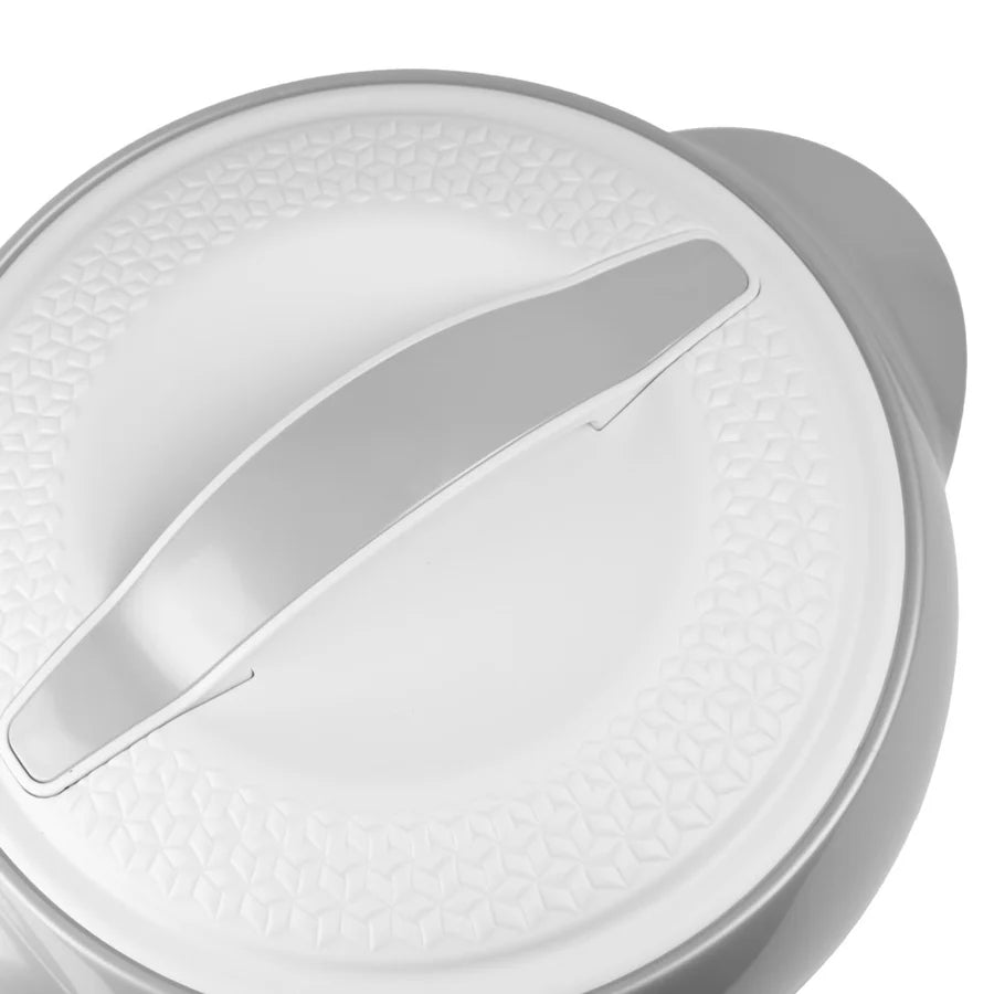 SQ Professional Matrix Insulated Hot Pot 3500ml – Stainless Steel Thermal Casserole White & Grey