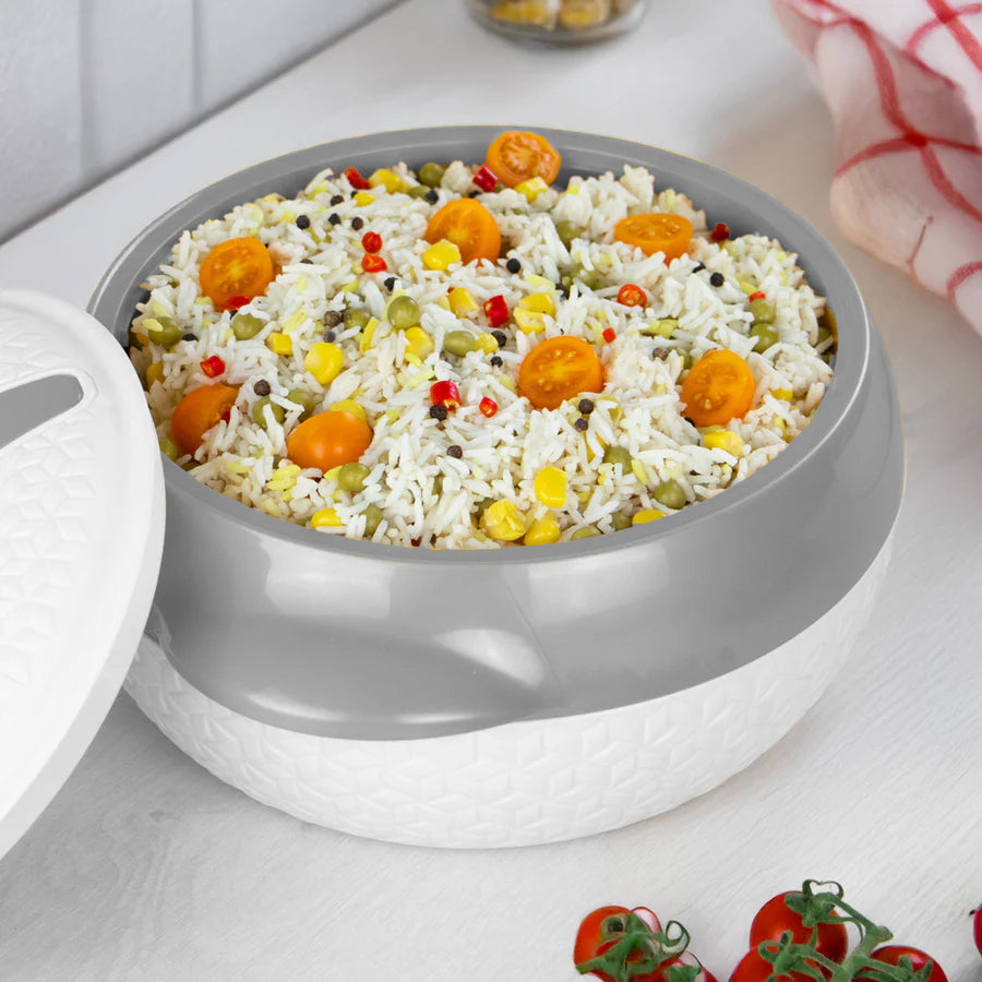 SQ Professional Matrix Insulated Hot Pot 5000ml – Stainless Steel Thermal Casserole White & Grey