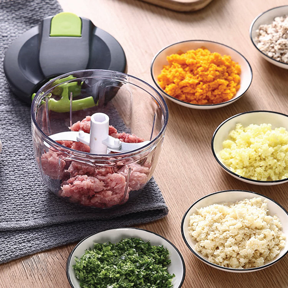 SQ Professional Manual Food Chopper – 500ml Pull-String Mini Chopper