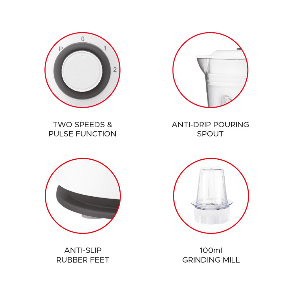 SQ Professional Blitz 600W Blender & Grinder – White