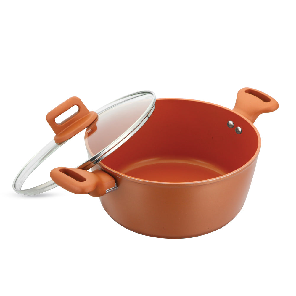 Zoya Stockpot Set 4pc Copper – Non-Stick Induction Ready Cookware