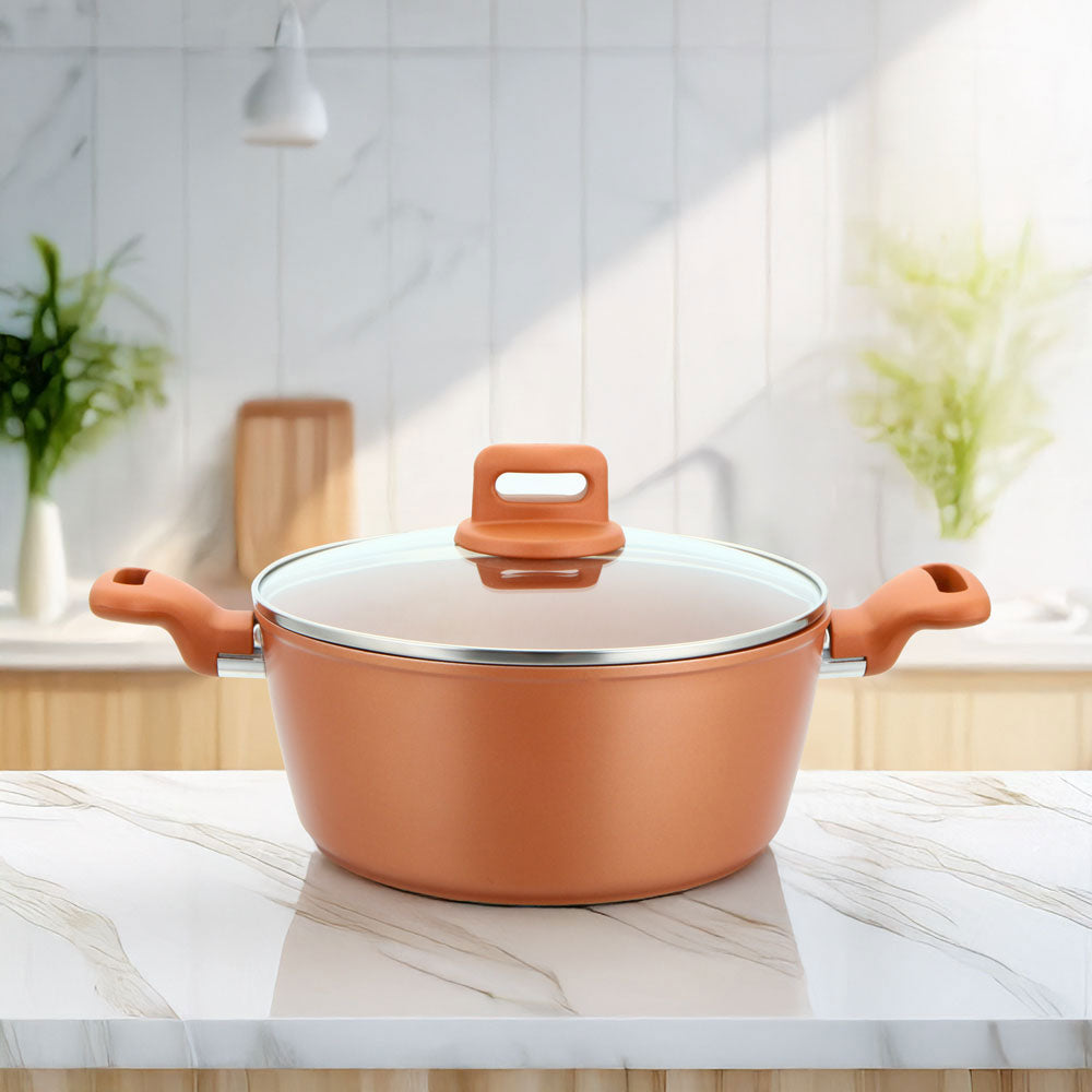 Zoya Stockpot Set 4pc Copper – Non-Stick Induction Ready Cookware
