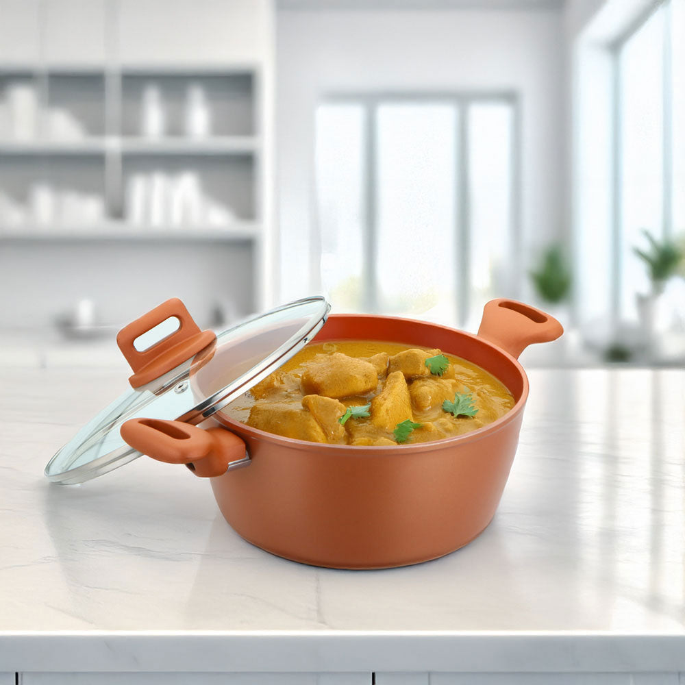 Zoya Stockpot Set 4pc Copper – Non-Stick Induction Ready Cookware