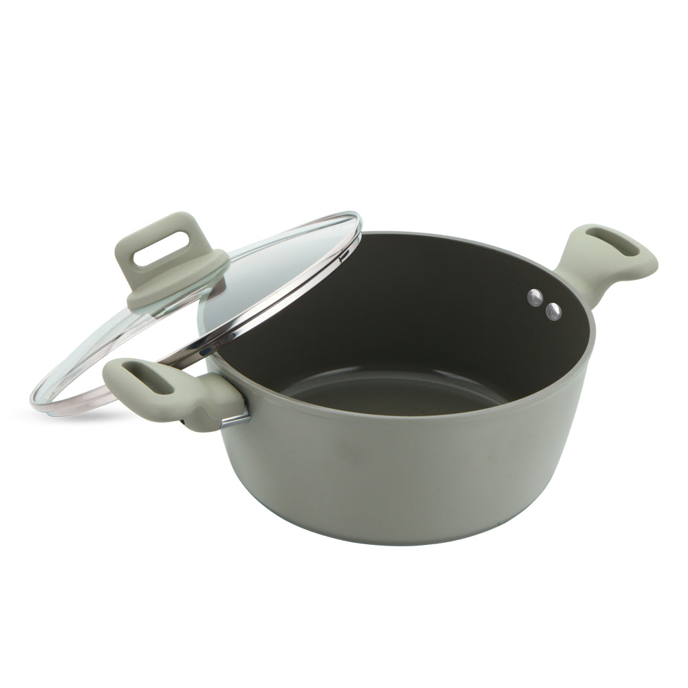 Zoya Stockpot Set 4pc – Grey | Induction Non-Stick Cookware UK