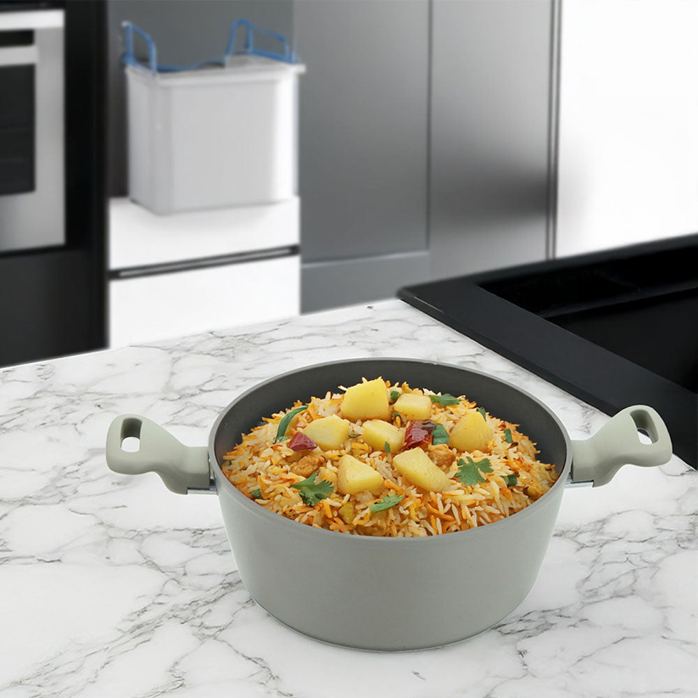 Zoya Stockpot Set 4pc – Grey | Induction Non-Stick Cookware UK