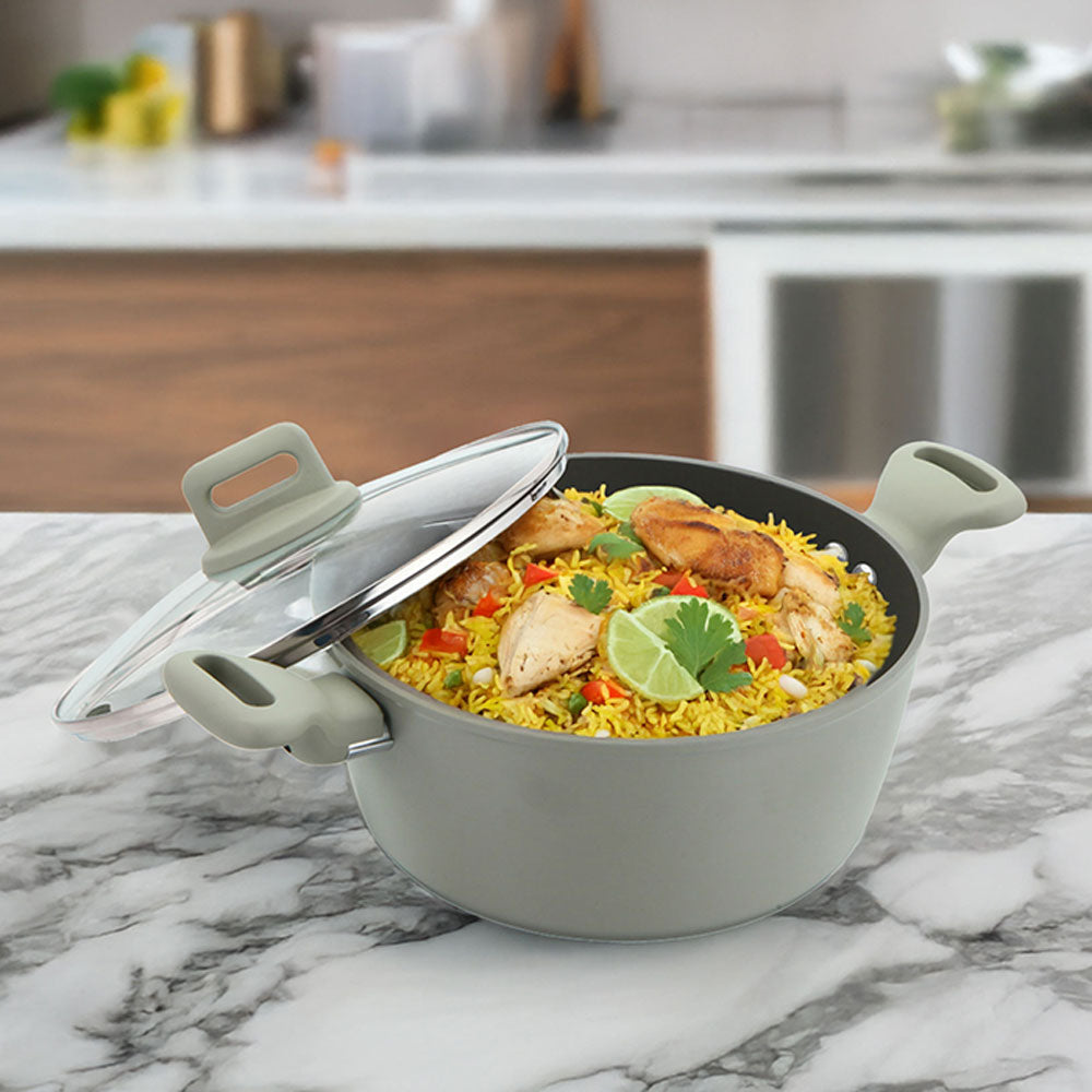 Zoya Stockpot Set 4pc – Grey | Induction Non-Stick Cookware UK