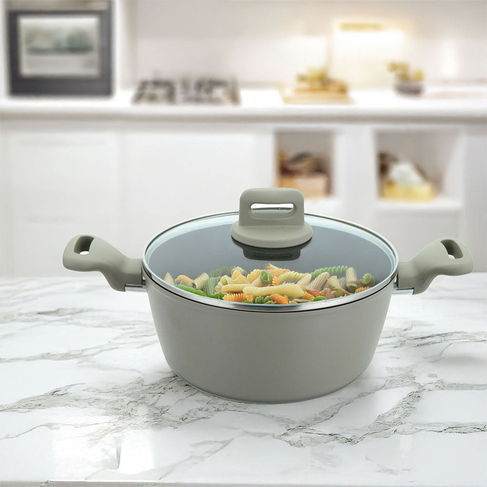 Zoya Stockpot Set 4pc – Grey | Induction Non-Stick Cookware UK