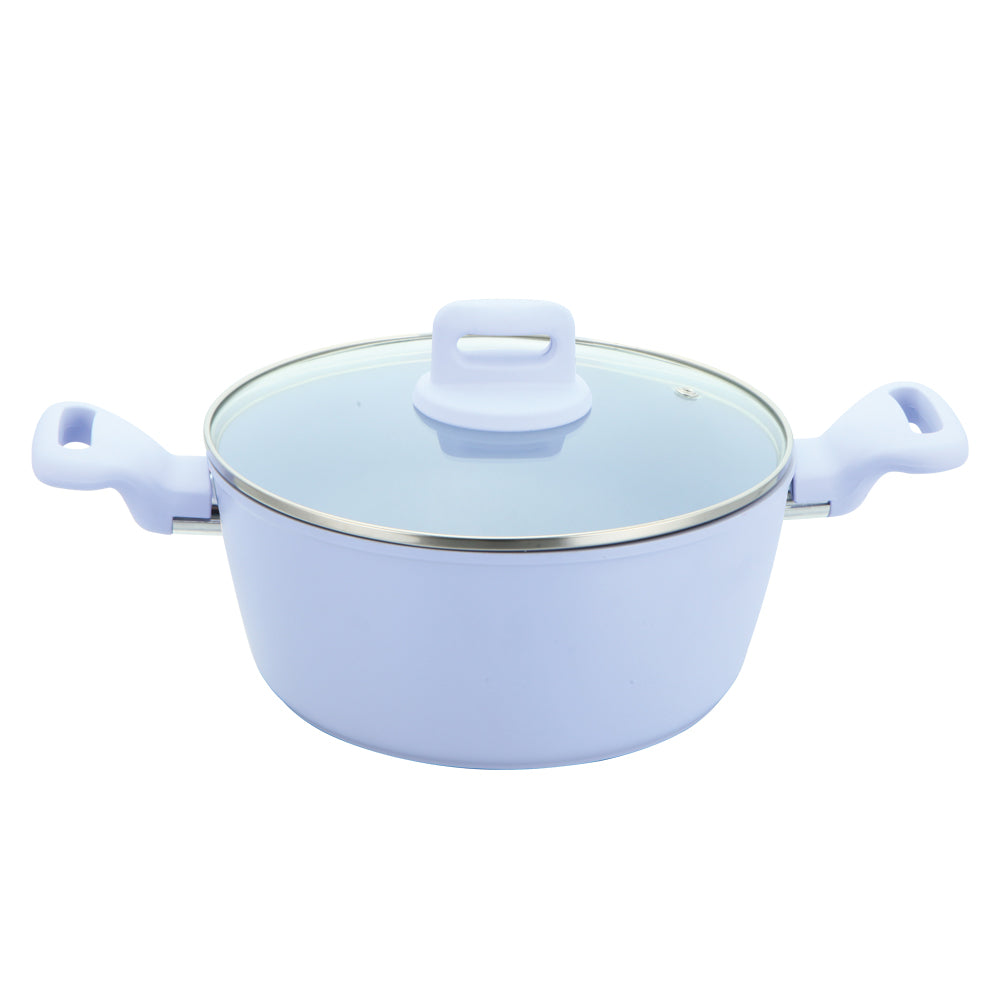 Zoya Stockpot Set 4pc – Purple | Non-Stick Induction Cookware