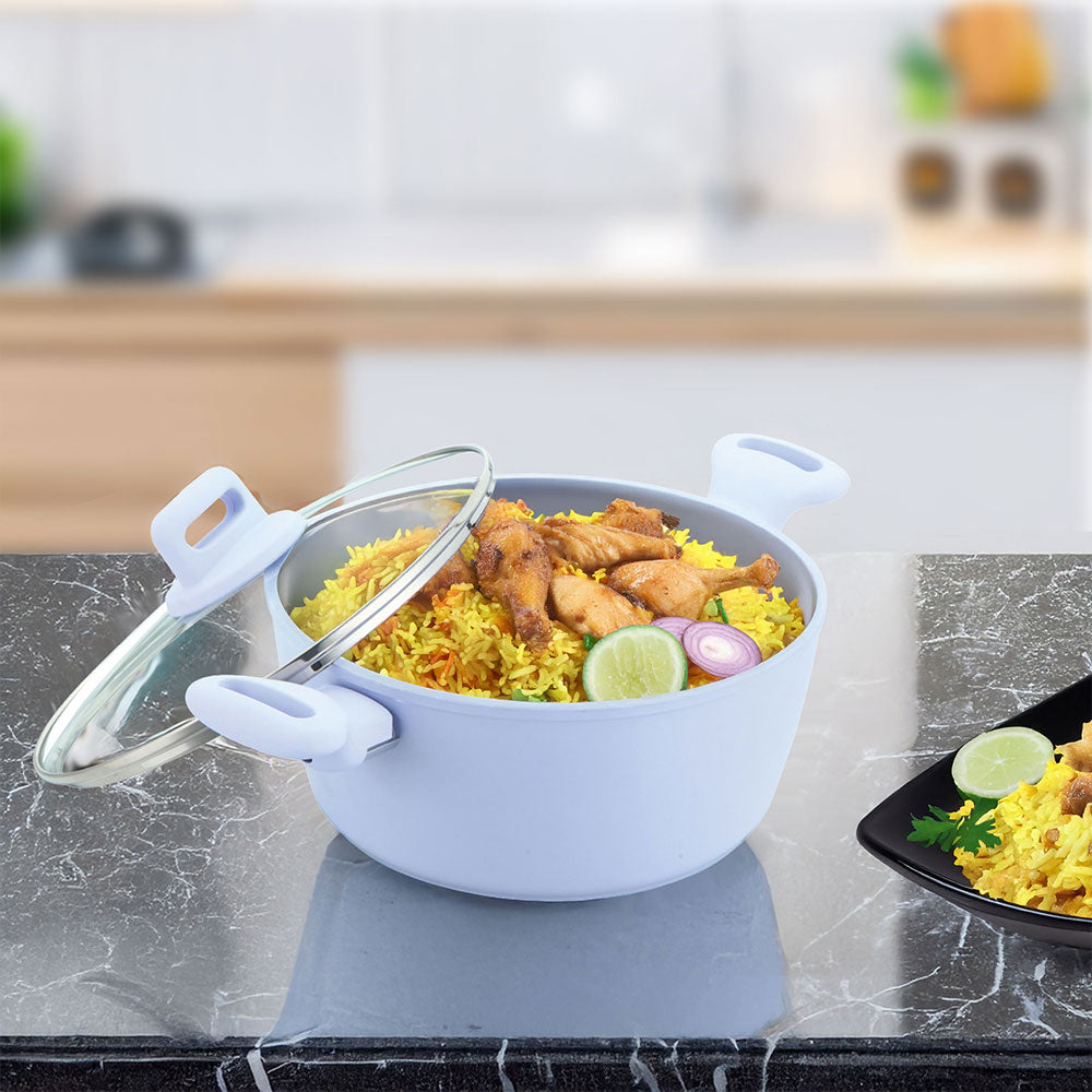 Zoya Stockpot Set 4pc – Purple | Non-Stick Induction Cookware