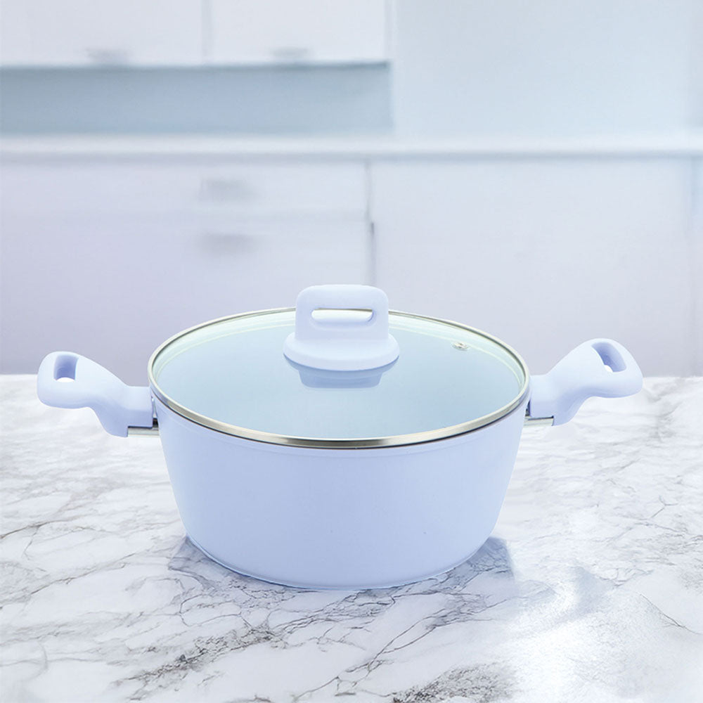 Zoya Stockpot Set 4pc – Purple | Non-Stick Induction Cookware