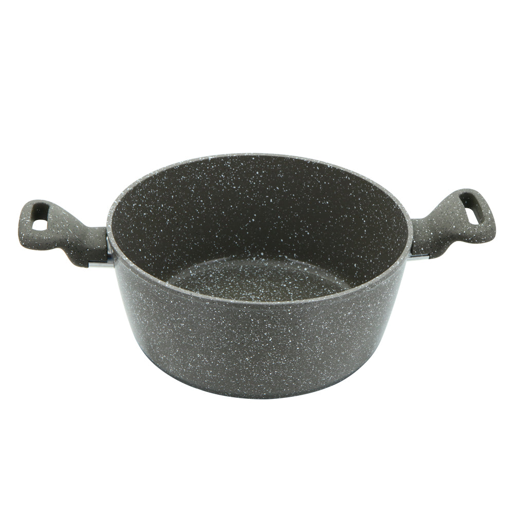 Zoya Stockpot Set 4pc Marbled Grey | Forged Aluminium Non-Stick Cookware with Lids