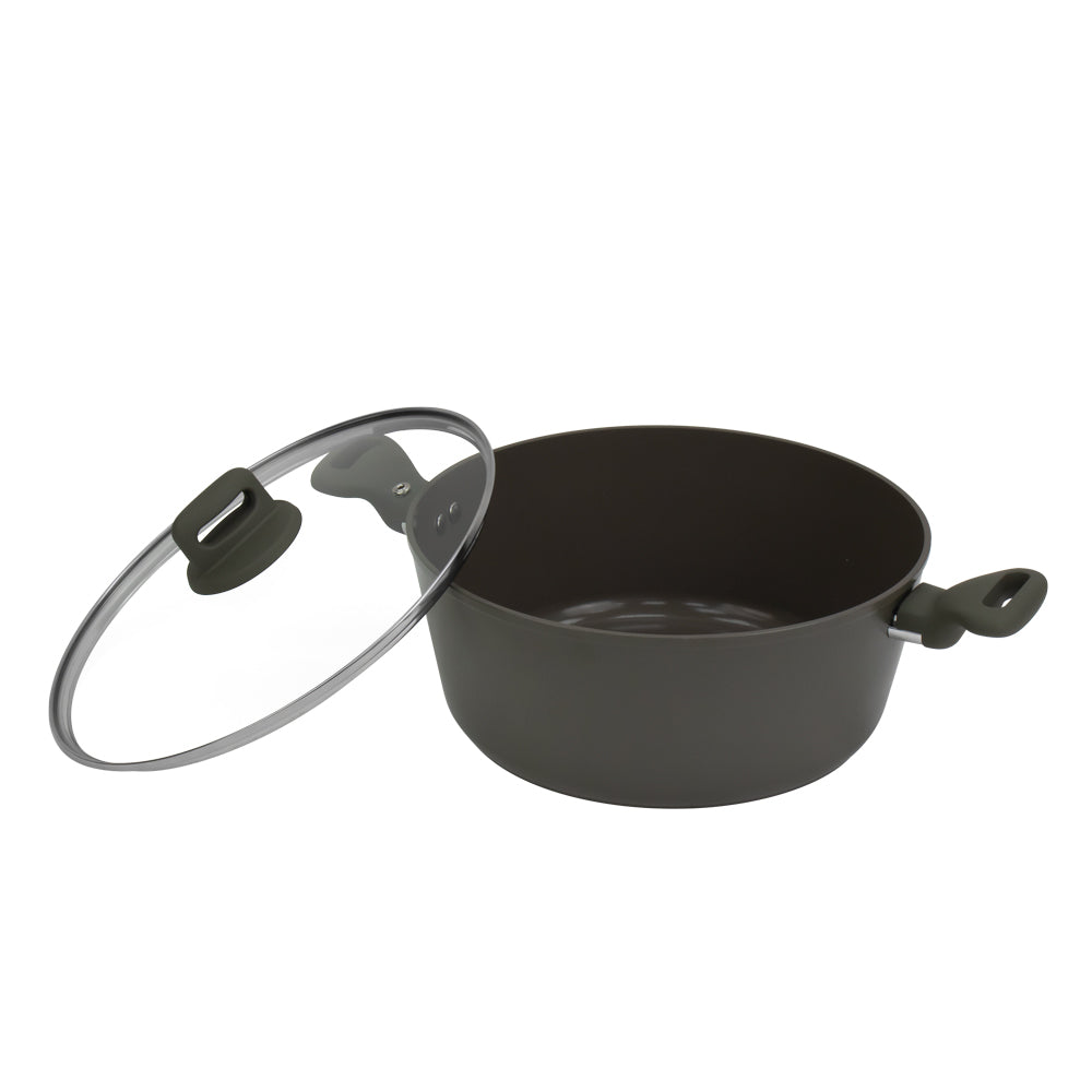Zoya Stockpot Set 4pc – Ash | Non-Stick Induction Cookware