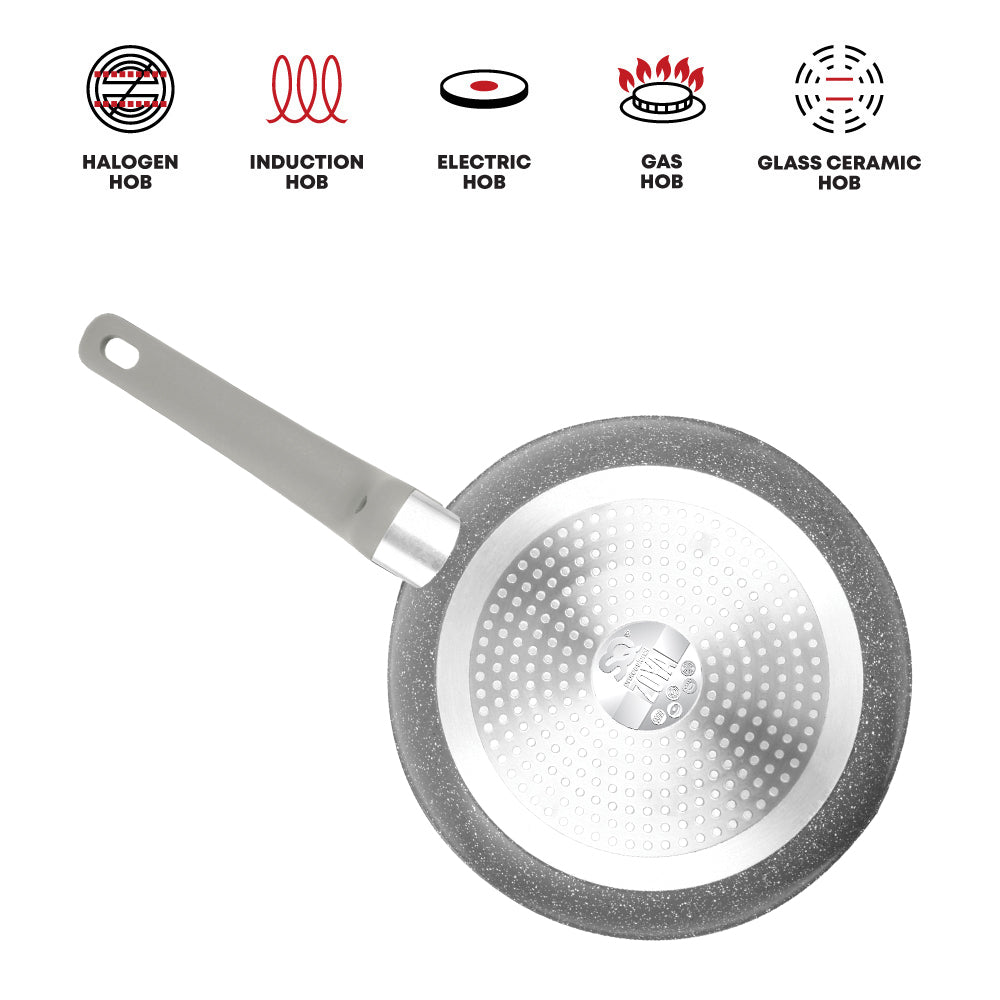 Zoya Frying Pan – Grey Marbled 24cm | Induction Ready Non-Stick