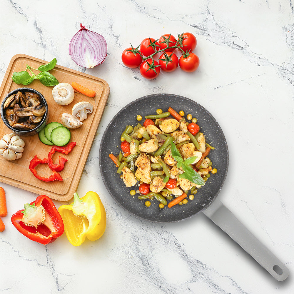 Zoya Frying Pan – Grey Marbled 28cm | Induction Ready Non-Stick