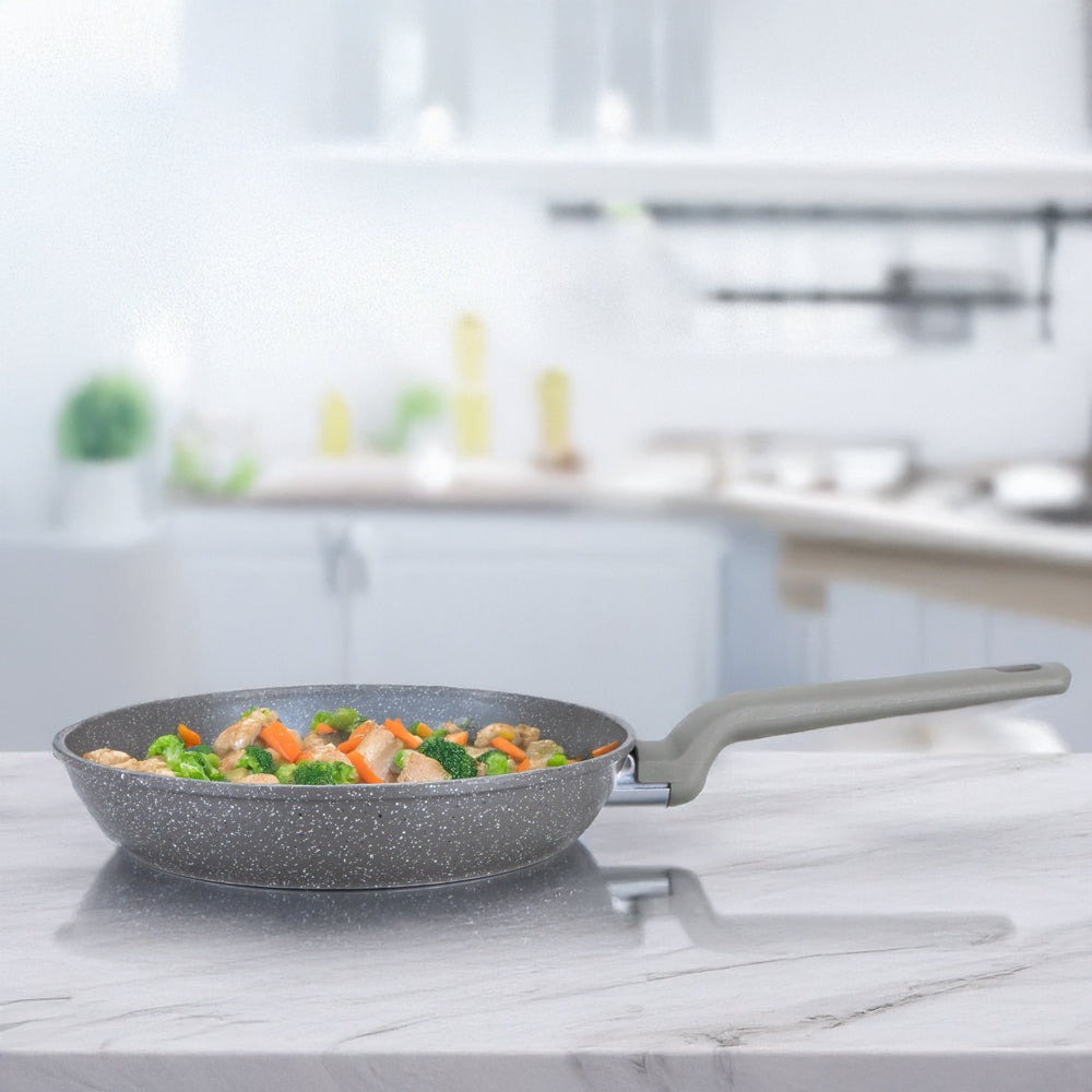 Zoya Frying Pan – Grey Marbled 28cm | Induction Ready Non-Stick