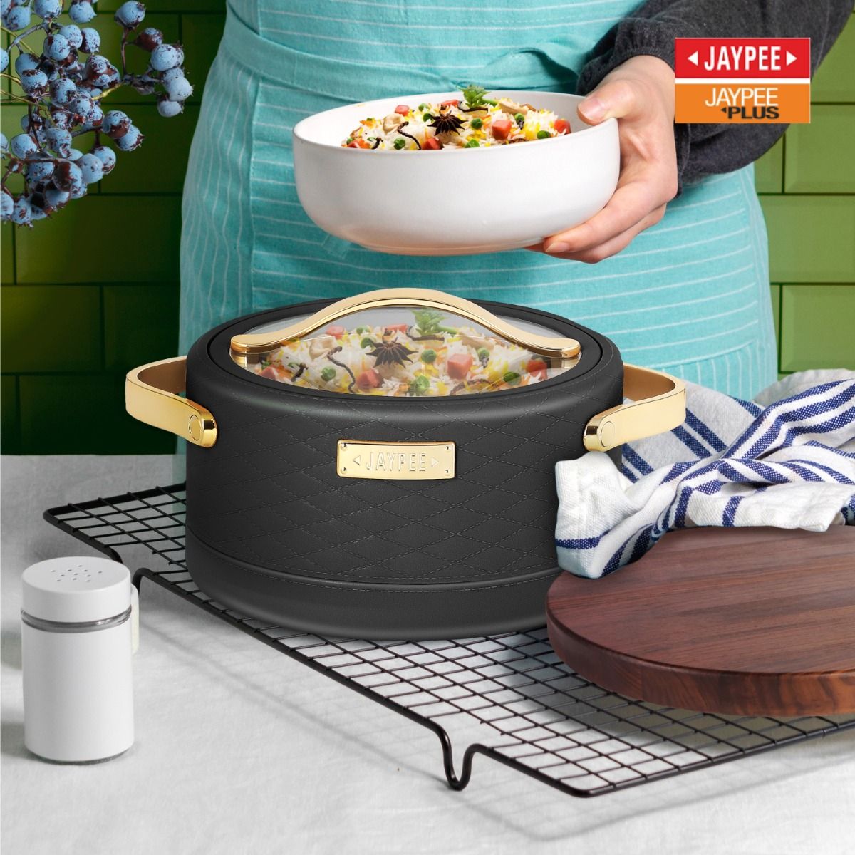 Jaypee Luxura Klass Casserole Hotpot 3-Piece Set – Black