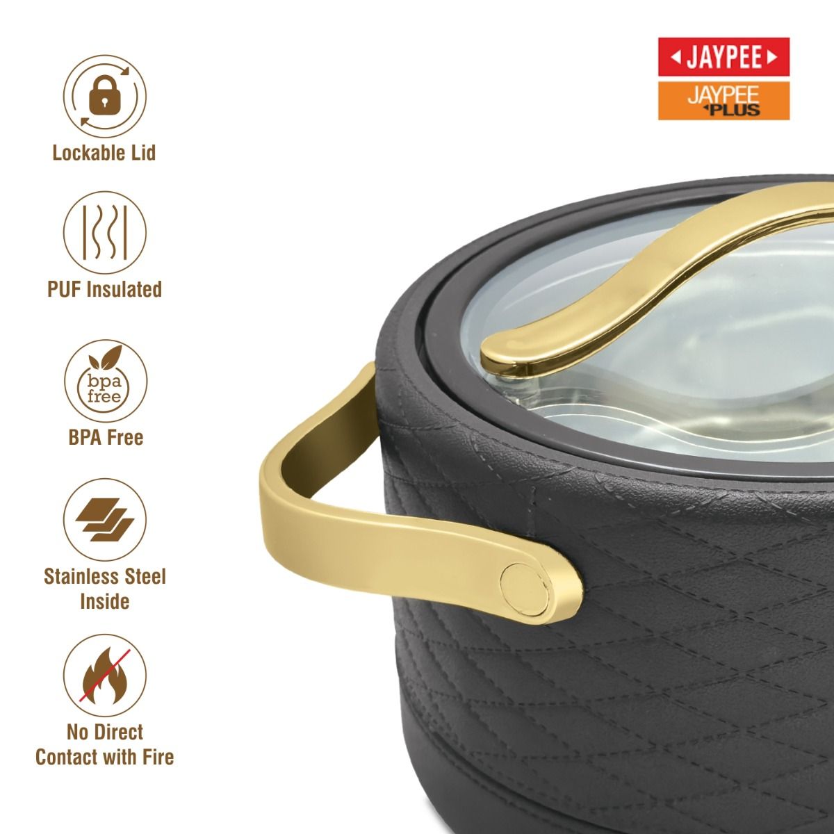 Jaypee Luxura Klass Casserole Hotpot 3-Piece Set – Black