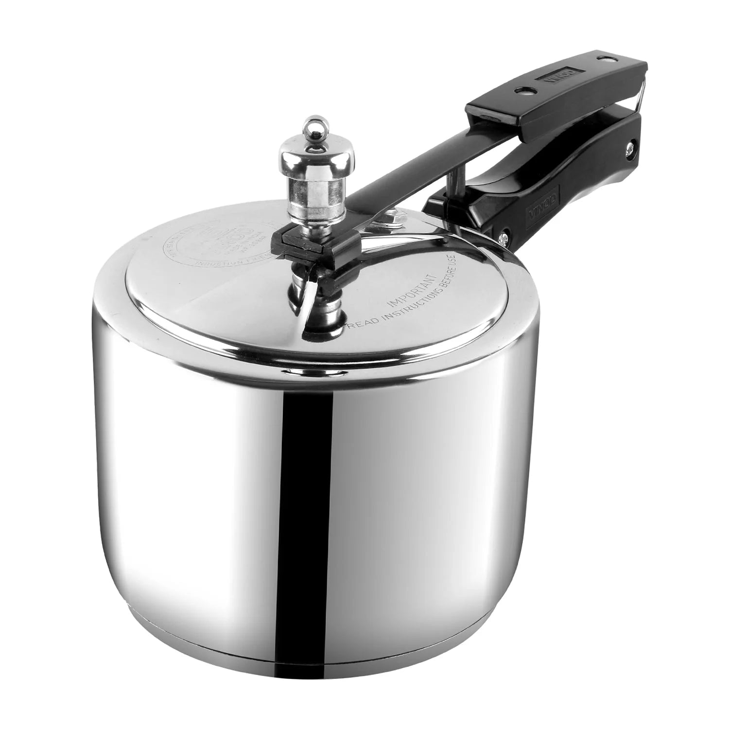 Vinod 5 Litre Stainless Steel Inner Lid Pressure Cooker | Induction & Gas Compatible | 18/8 Food Grade Stainless Steel Cooker | SAS Base Pressure Cooker for Family Cooking