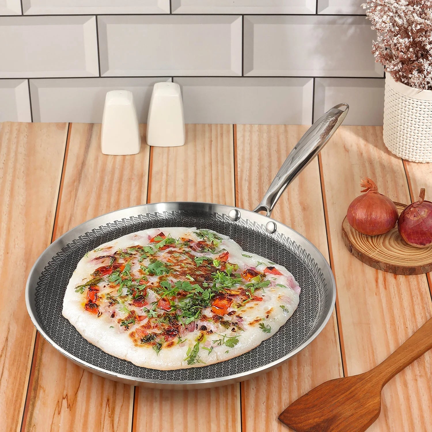Vinod Triply Stainless Steel Dosa Tawa – SAS Pro Induction Friendly