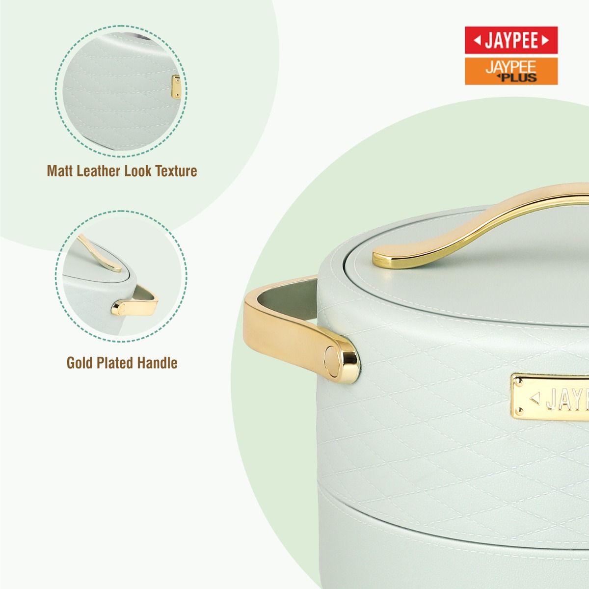 Jaypee Luxura Stainless Steel Casserole Set of 3 – Premium Insulated Hot Pot Set - Pista Green