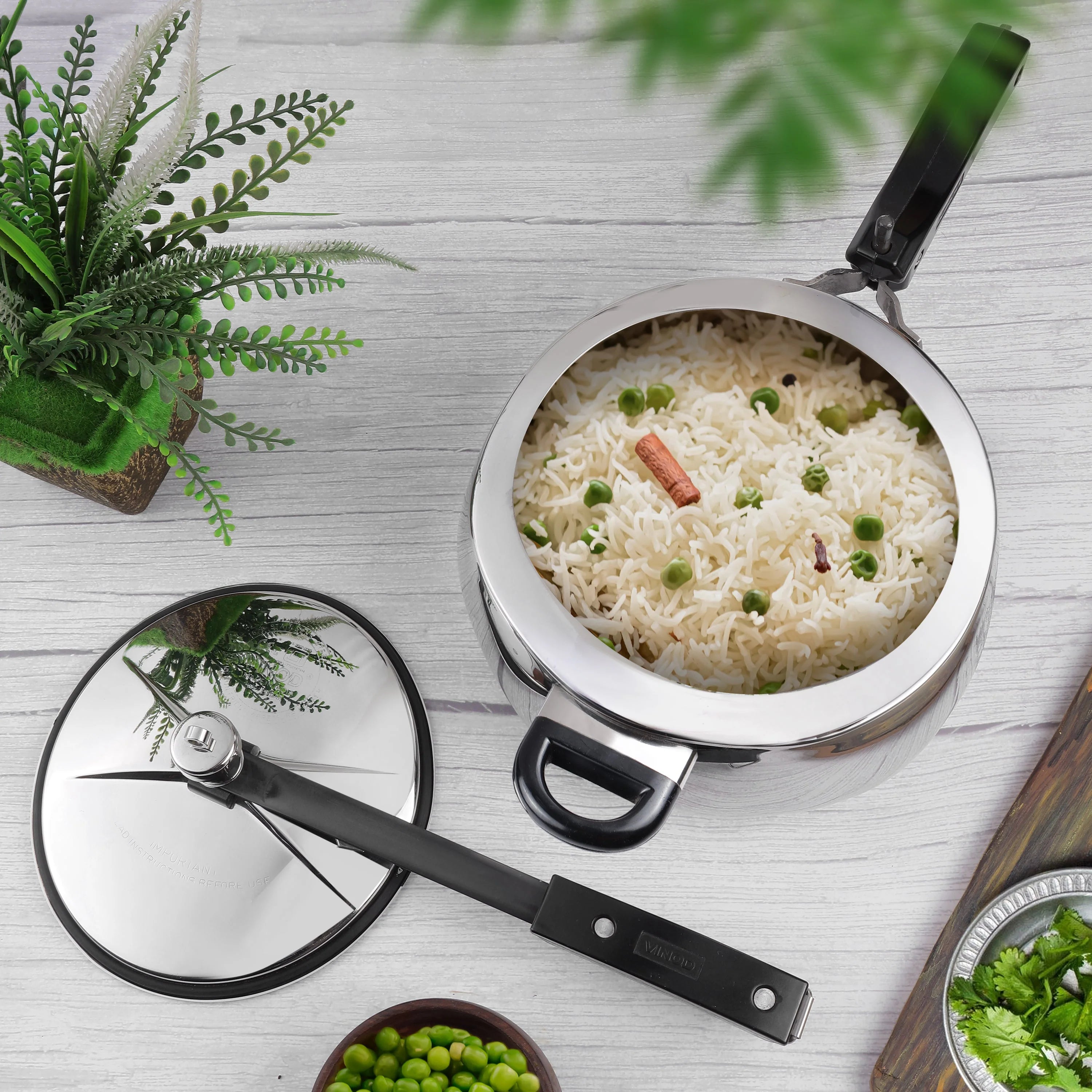 Vinod Europa 5L Stainless Steel Handi Pressure Cooker | Induction & Gas Compatible Inner Lid Cooker