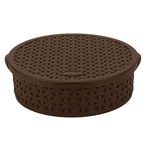 Jaypee Airtight Masala Dabba 7-Compartment Spice Box with Spoon – BPA-Free Kitchen Organiser (Brown)