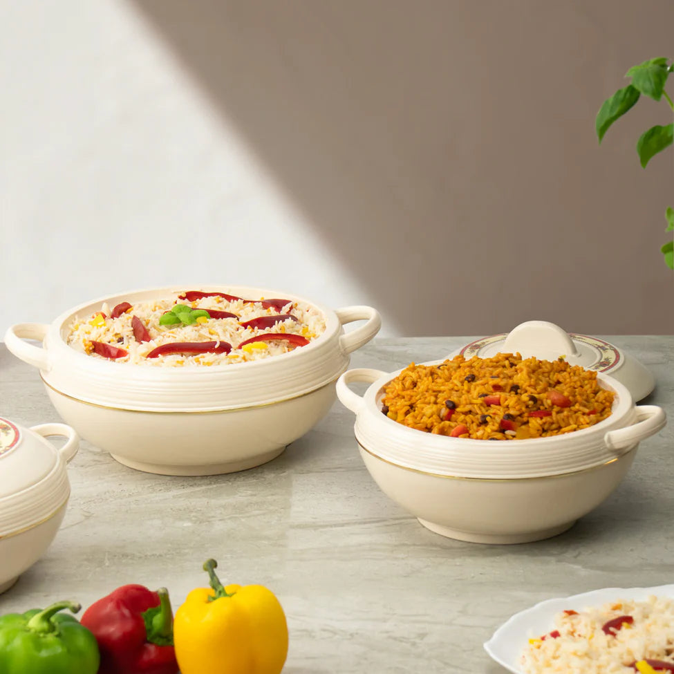 Ambiente 3pc Insulated Hot Pot Set – 1.2L, 1.6L, 2.5L | Stainless Steel Thermal Casserole