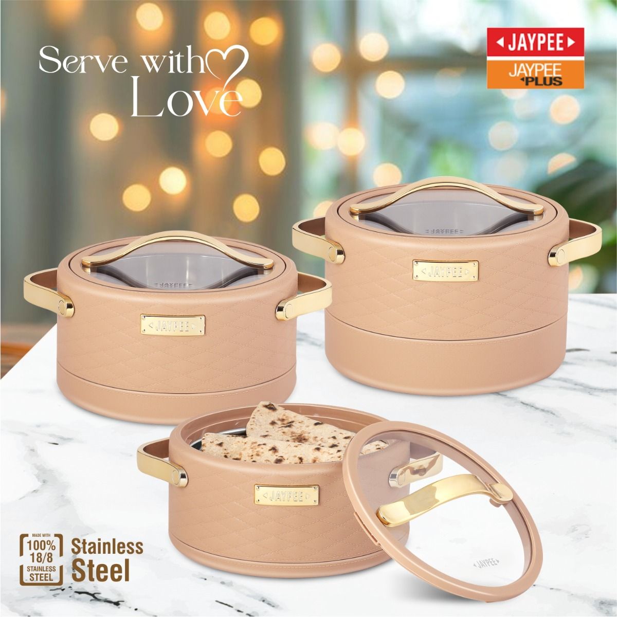 Jaypee Luxura Klass Casserole Hotpot 3-Piece Set – Brown