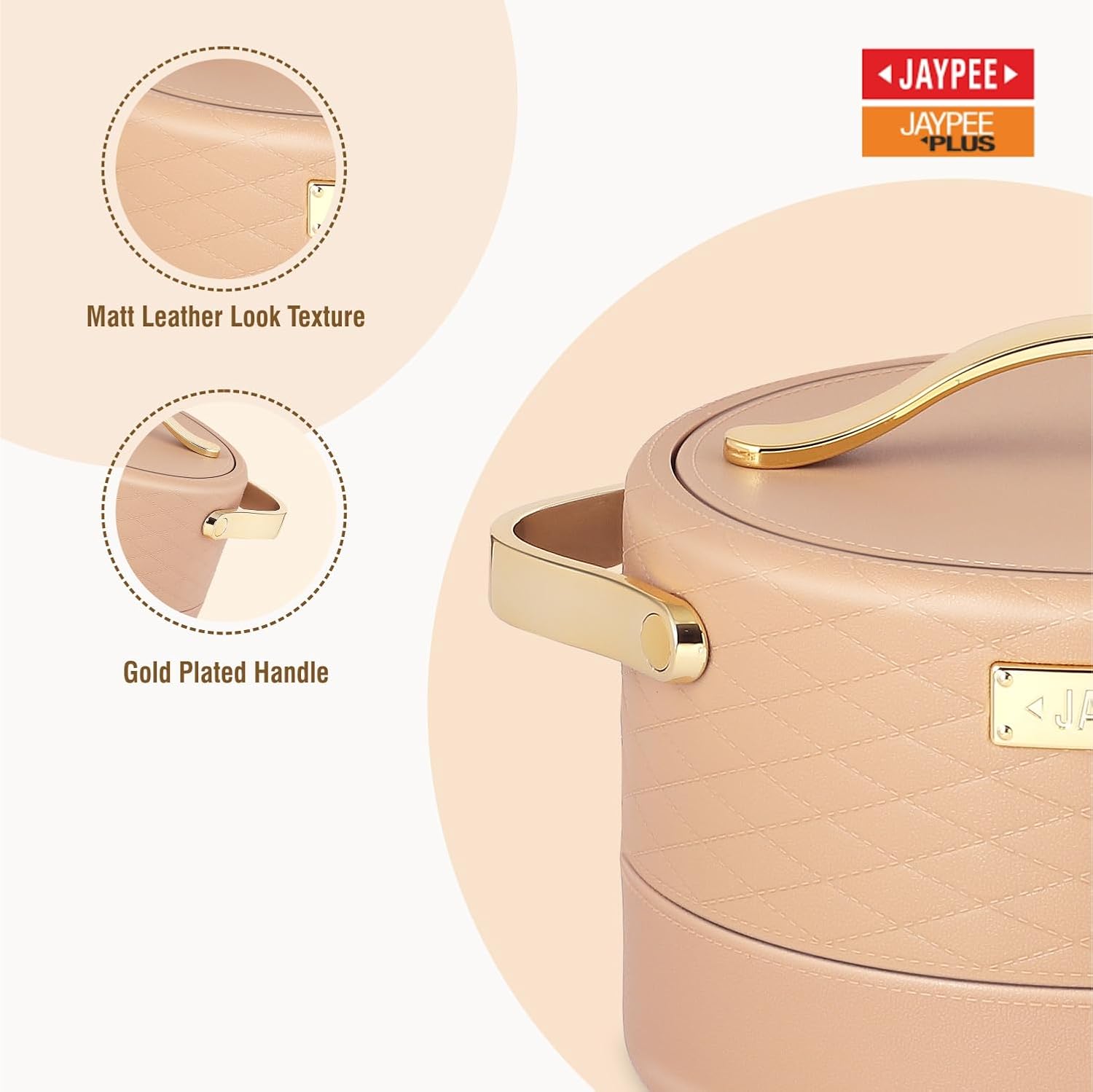 Jaypee Luxura Insulated Stainless Steel Casserole Set of 3 Brown (1500, 2000, 2500 ml)