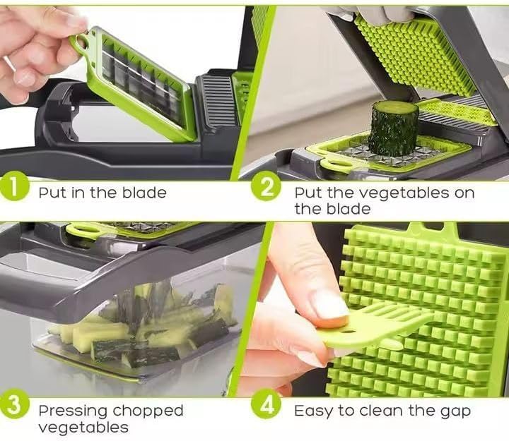 Tri-Star 15 in 1 Vegetable Chopper with Container | Multifunction Food Chopper, Onion Chopper, Vegetable Cutter, Fruit Slicer, Dicer & Grater | Manual Kitchen Food Processor