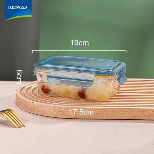 3-Piece Glass Food Storage Containers with Airtight Lids (370ml, 640ml, 1040ml)