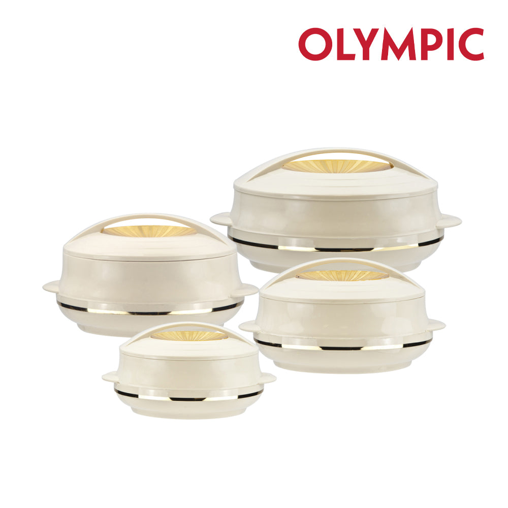 Olympic Insulated Hot Pot Set – 4pc Cream Super (0.8L, 1.2L, 1.6L, 2.5L)