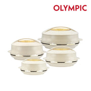 Olympic Insulated Hot Pot Set – 4pc Cream Super (0.8L, 1.2L, 1.6L, 2.5L)