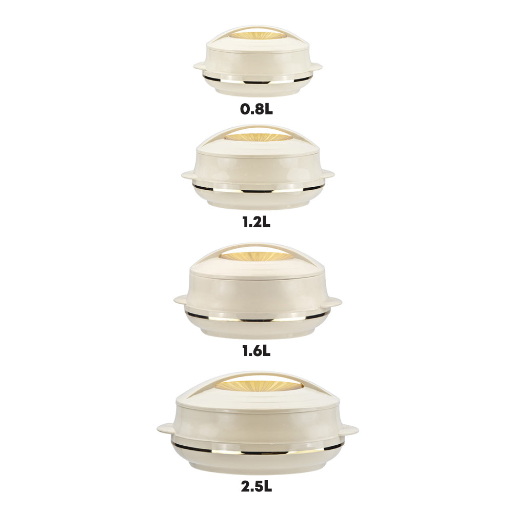 Olympic Insulated Hot Pot Set – 4pc Cream Super (0.8L, 1.2L, 1.6L, 2.5L)