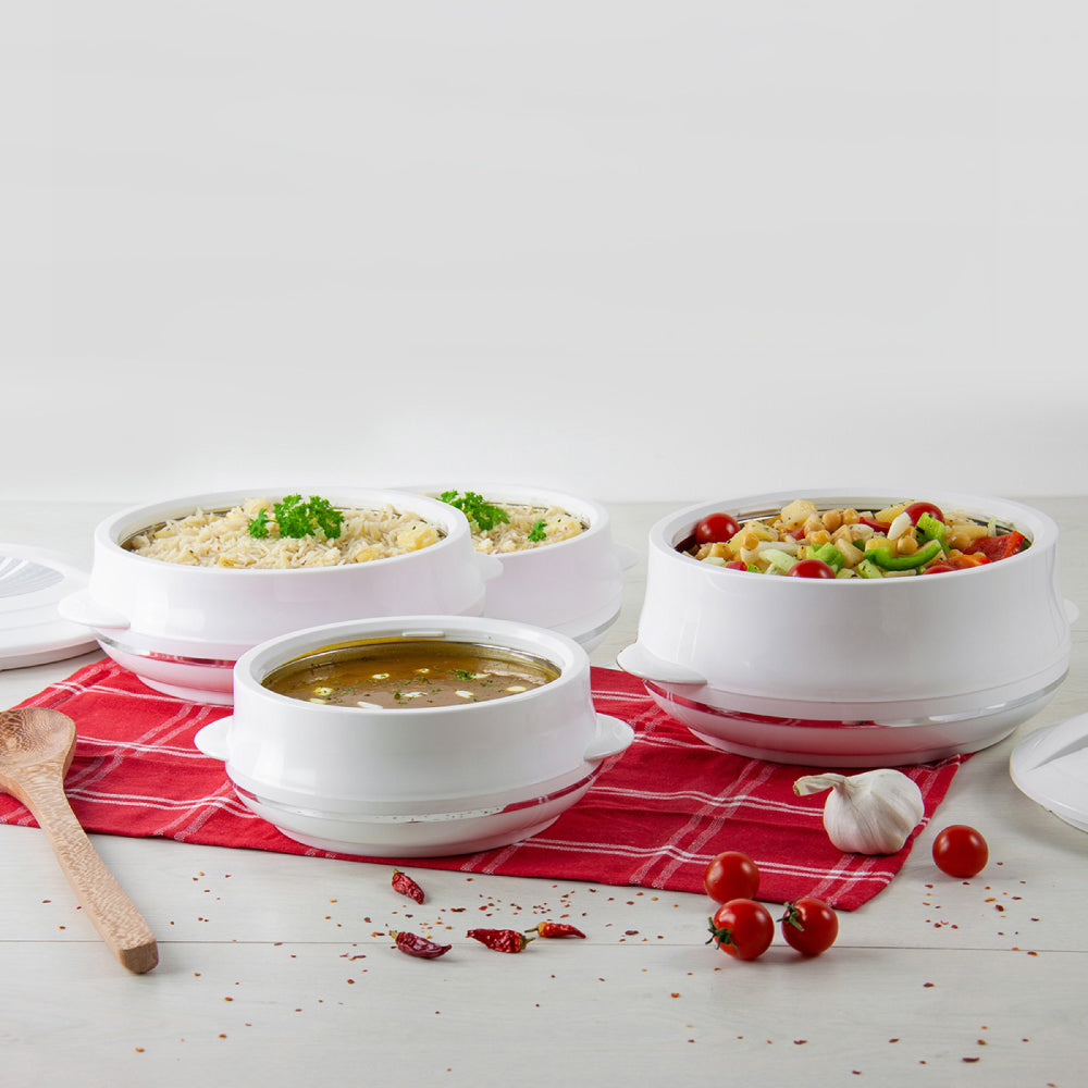 Olympic Insulated Hot Pot Set – 4pc White Super (0.8L, 1.2L, 1.6L, 2.5L)