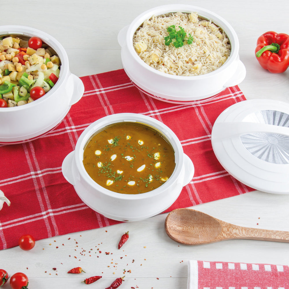 Olympic Insulated Hot Pot Set – 4pc White Super (0.8L, 1.2L, 1.6L, 2.5L)