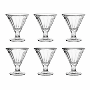 Ribbed glass dessert cups set of 6 for ice cream and sundaes