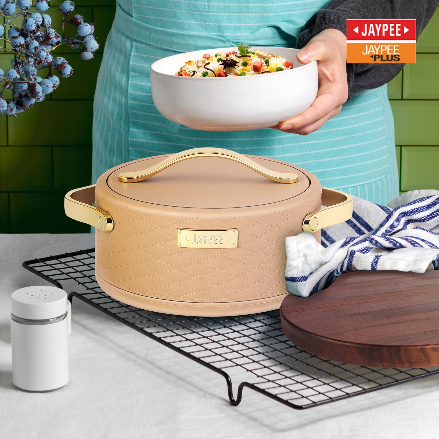 Jaypee Luxura Insulated Stainless Steel Casserole Set of 3 Brown (1500, 2000, 2500 ml)