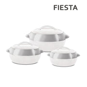Fiesta Insulated Hot Pot Set – 3pc White (1L, 1.5L, 2.5L)