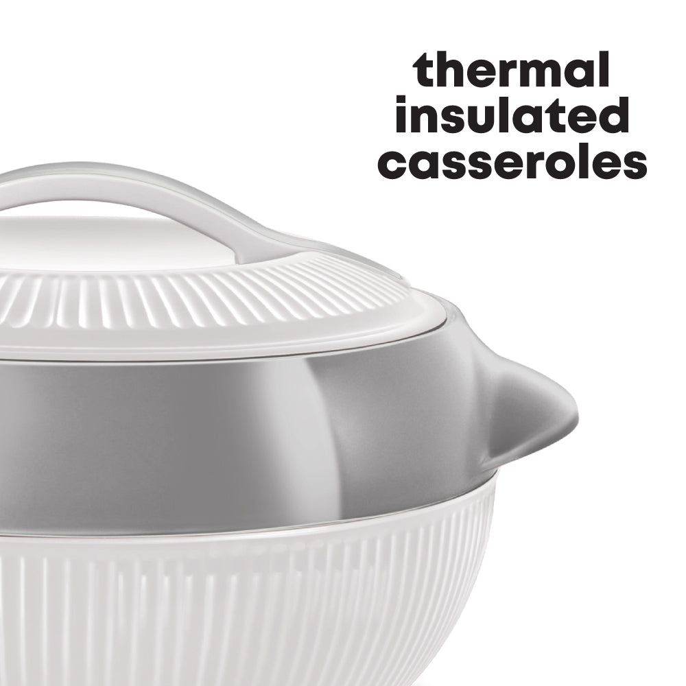 Fiesta Insulated Hot Pot Set – 3pc White (1L, 1.5L, 2.5L)