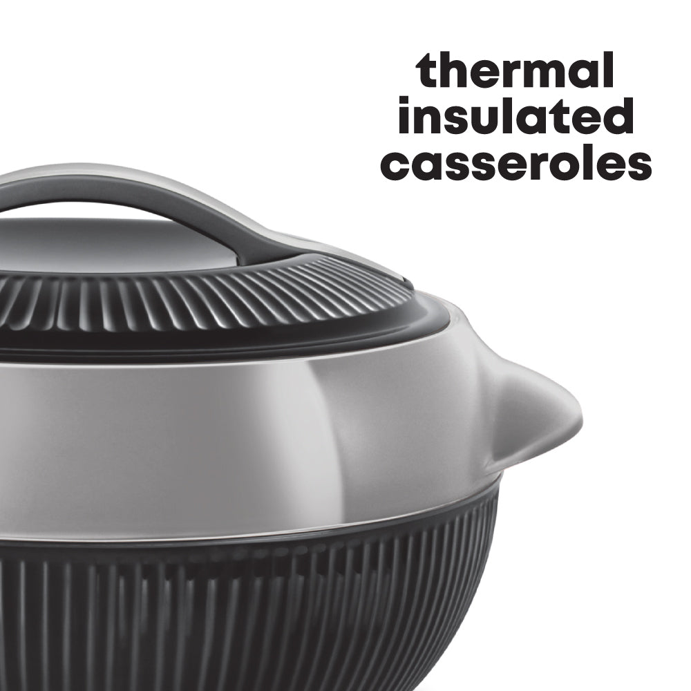 Fiesta Insulated Hot Pot Set – 3pc Black (1L, 1.5L, 2.5L)