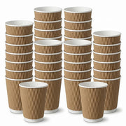 8oz Disposable Paper Coffee Cups 500 Pack – Brown Single Wall Hot Drink Cups for Tea, Coffee & Takeaway – Recyclable Paper Cups for Cafés, Offices, Catering & Commercial Use