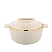 Asian Fancy insulated stainless steel hot pot 2500ml beige with locking lid for serving hot food