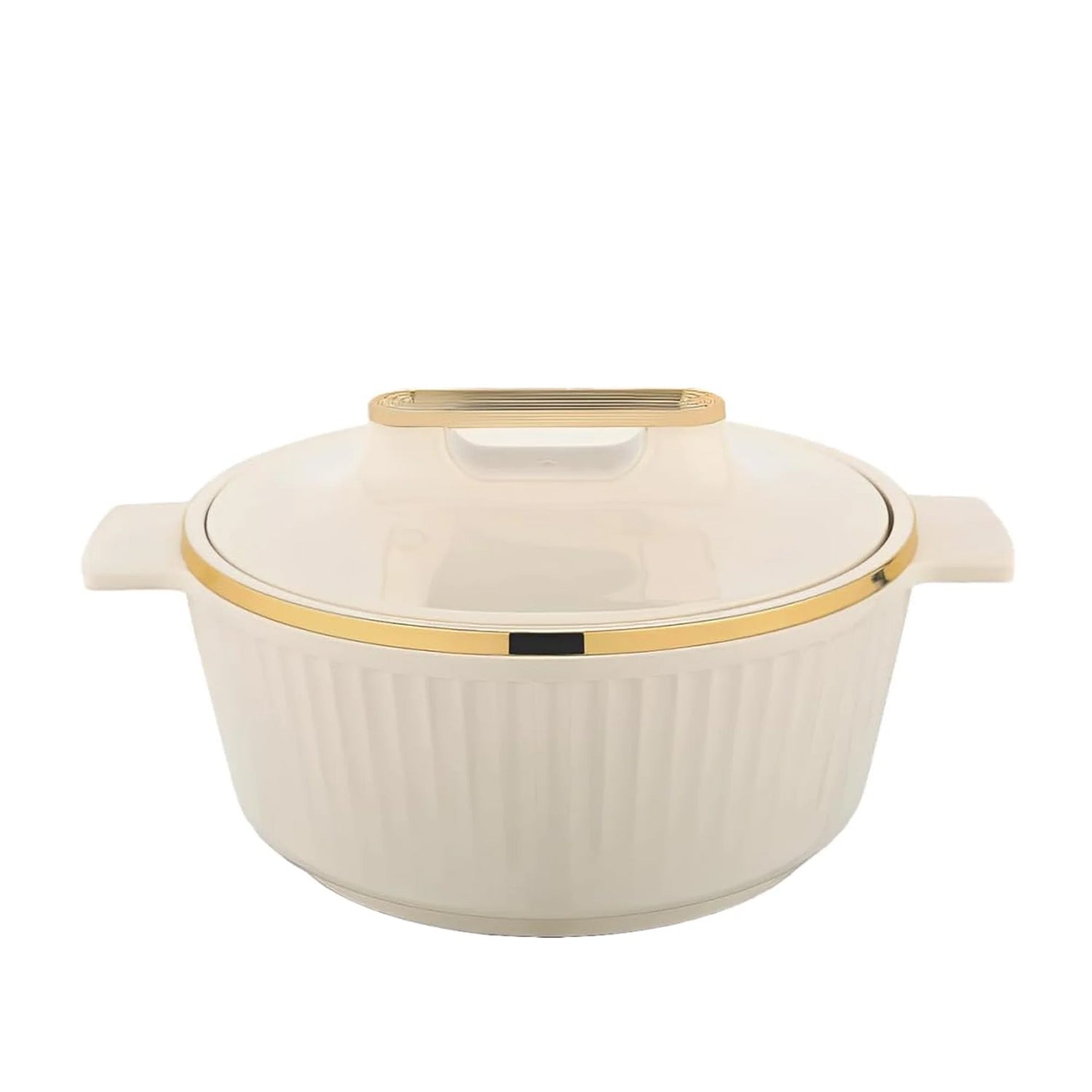 Asian Fancy insulated stainless steel hot pot 2500ml beige with locking lid for serving hot food