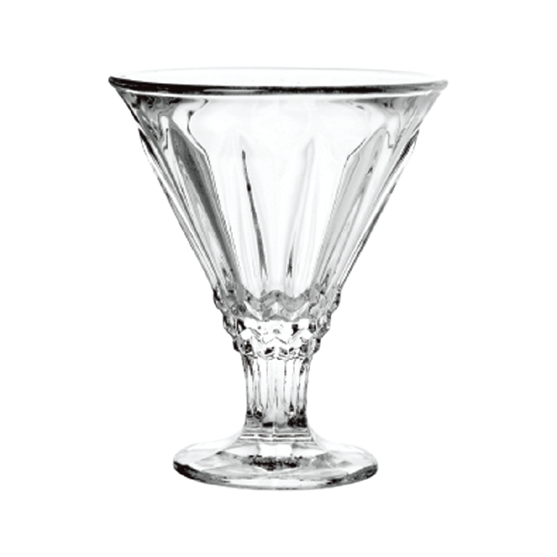 Classic Ribbed Glass Dessert Cups Set of 6 – Ice Cream & Sundae Glasses (215ml)