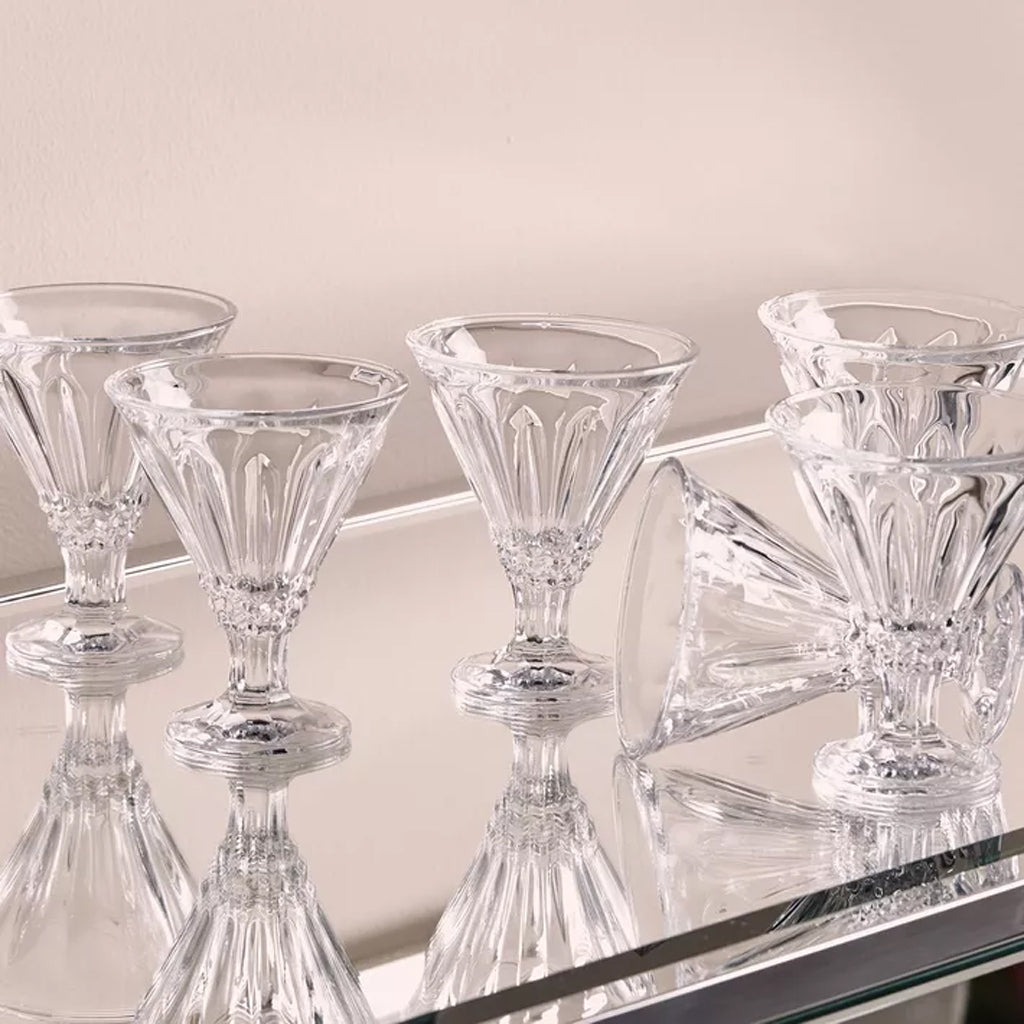 Classic Ribbed Glass Dessert Cups Set of 6 – Ice Cream & Sundae Glasses (215ml)
