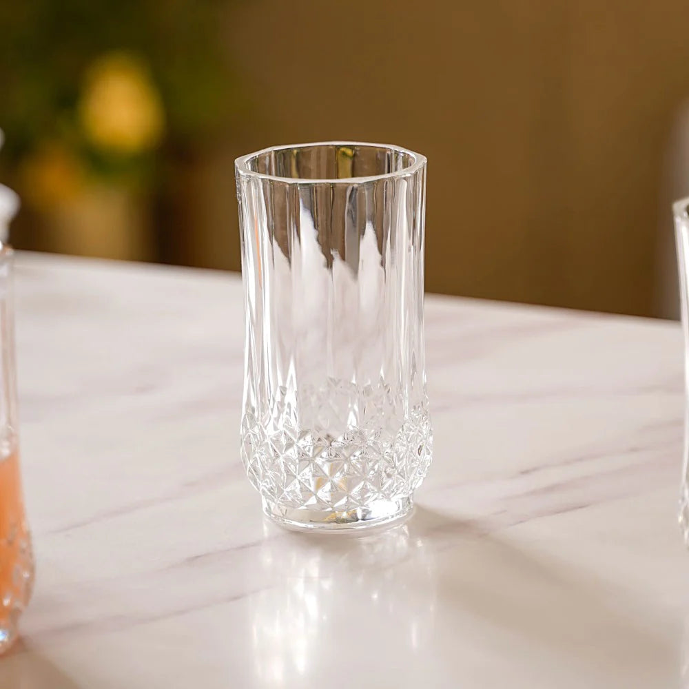Crystal-Cut Highball Glasses 330ml – Tall Clear Tumblers (Set of 6)