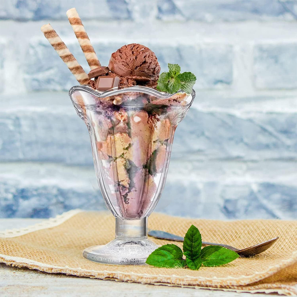 Elegant Glass Dessert Cups Set of 6 – Ice Cream, Sundae & Pudding Glasses (185ml)